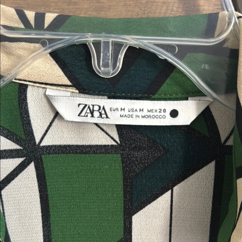 Zara Geometric Green and Cream Women's Pants Co-ord Jumpsuit - Picture 12 of 12